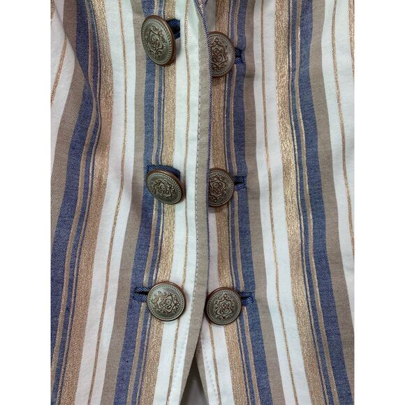 Doncaster Collection Nautical Metallic Stripe Blazer Women's Size 14 Pockets - Picture 6 of 11